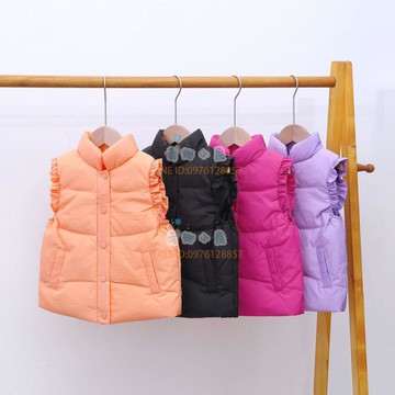 兒童輕薄羽絨服外穿保暖女童羽絨馬甲花邊保暖幼稚園秋冬女寶背心【不二雜貨】
