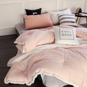 超柔裸睡春秋被秋冬季加厚被子北歐簡約復古秋冬季單雙人被芯