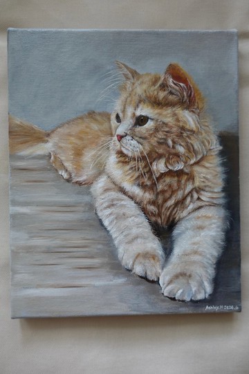 客製寫實寵物肖像油畫