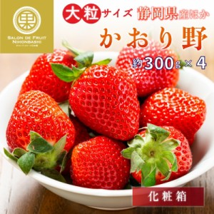 [予約 2024年2月11日-2月14日の納品] バレンタインデー かおり野 約300g×4 2L3Lサイズ 大粒 静岡県産ほか 苺 いちご 高糖度