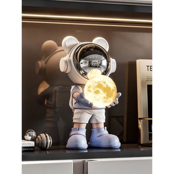 太空人宇航員小擺件客廳房間酒柜家居裝飾品桌面航天員小夜燈禮物