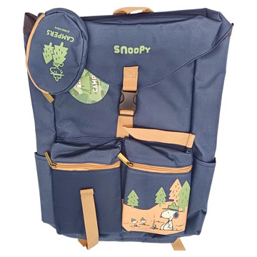 PEANUTS 史努比 野營趣多口袋機能後背包 網 SP-SFL1232B  28 x 43 x 12cm  夜藍色
