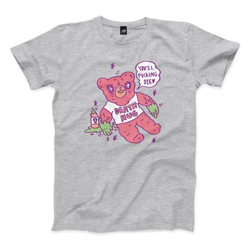 死亡抱抱熊 - 深麻灰 - 中性版T恤