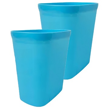 KEYWAY 聯府 好運花長型大垃圾桶/紙林 13.5L 2個  29.3 x 19.8 x 32.2cm  藍色