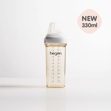 新加坡 hegen 小金奶瓶/金色奇蹟PPSU多功能方圓型寬口奶瓶330ml-象牙白★衛立兒生活館★