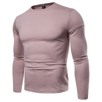 FINDSENSE 新款  韓國時尚 秋冬 純色百搭款 套頭 圓領 長袖 打底衫 T恤