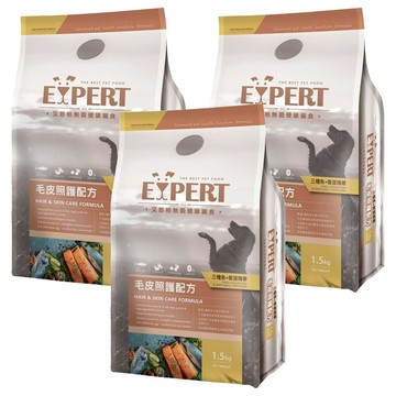 EXPERT 艾思柏 無穀犬食 毛皮照護配方  三種魚 + 鱉蛋精華  1.5kg  3袋