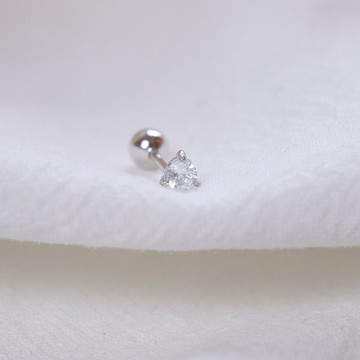 藍托帕石925純銀爪鑲設計轉珠耳環