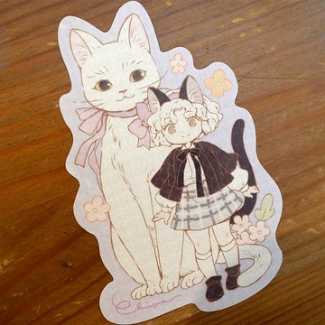 Chiya 菱格紋貼紙 Meow Girl 系列
