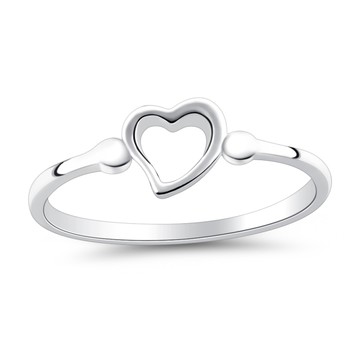 AchiCat 925純銀戒指 一顆真心 愛心戒指 淑女尾戒 防小人戒指 生日禮物 AS9025