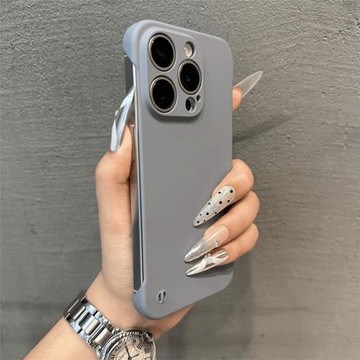 膚感磨砂散熱無邊框15蘋果16手機殼iPhone13硬殼12ProMax超薄11散熱xs半包保護套xr裸機手感簡約高級感防摔14