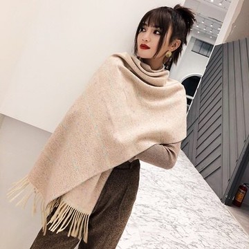 現貨+預購 圍巾仿羊絨披肩-雙面條紋流蘇禦寒女配件4色73ub47【獨家進口】【米蘭精品】