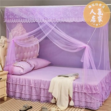 蚊帳 方形蚊帳 簡約舊式蚊帳無支架老式m長方形單門文帳子小床雙層傳統粉色舊款