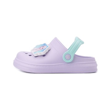 冰雪奇緣 電燈飾片洞洞園丁鞋 紫 FNKG41417 中童鞋
