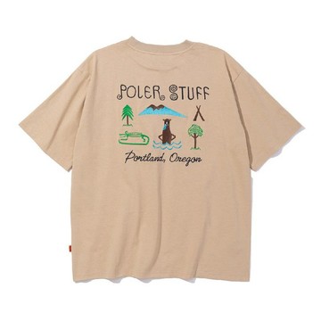 日本限定 POLER  PRM TOURIST TRAP EMB TEE 刺繡短袖T恤 卡其
