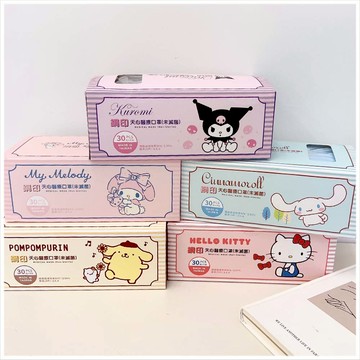 天藍小舖-三麗鷗系列可愛系鋼印圖案醫療口罩30入-共5色-$99【A11114314】