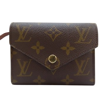 【二手名牌BRAND OFF】LOUIS VUITTON 路易威登 棕色 原花 PVC帆布 三折 扣式短夾 M62472