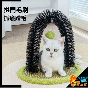 【台灣出貨】貓玩具 貓咪拱門蹭毛器 貓咪按摩器 去浮毛 貓咪蹭臉梳毛器 蹭癢器 寵物用品