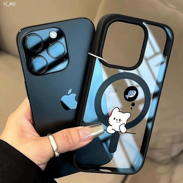 iphone手機殼.U小貓思念魚手機殼黑邊磁吸手機殼適用蘋果17promax/iPhone16Plu.