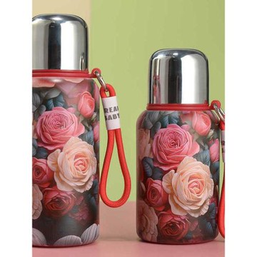 316材質高顏值5D浮雕精致輕奢女士保溫杯車載大容量旅行便攜茶杯