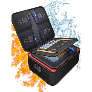 證件收納包家用多功能家庭戶口本資料文件卡包防火防水帶鎖收納箱