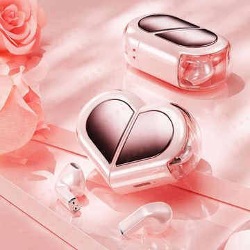 跨境K520藍牙耳機創意愛心形可變形旋轉送女友情侶款聽歌通話無線