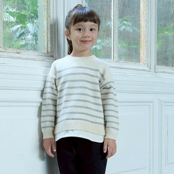 petit main 品牌旗艦店 【可機洗】條紋針織上衣 【日本直接出貨】