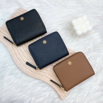 美國代購??台灣現貨 Tory Burch 小金logo 拉鍊短夾【送禮精選★APP下單點數4倍送】