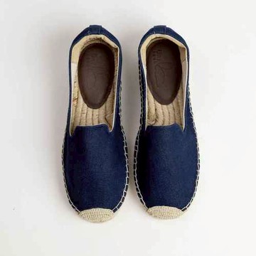 One Shoe｜手作草編鞋 素面款 深牛仔 Espadrilles