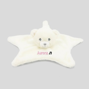 Keeleco Baby 安撫巾刺繡 小白熊 (White & Grey Bear)