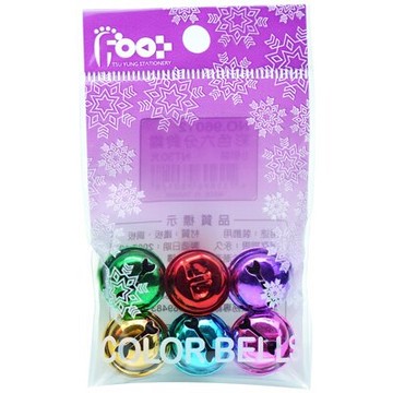 【文具通】Foot 足勇 96012 吊袋彩色六分鈴鐺 19mm 6個/包 E8010046【領券滿額再折千12/31止】