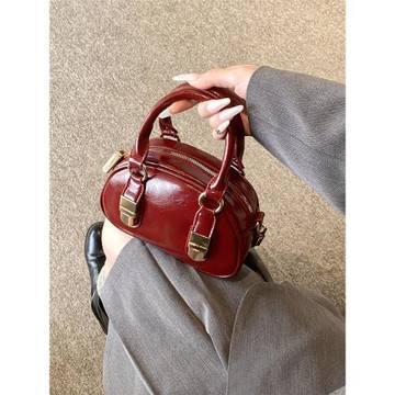 洋氣小包包女2025新款時尚百搭通勤手提斜挎包紅色新娘包婚禮可用