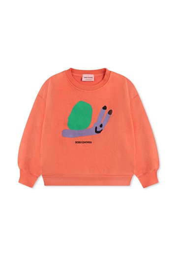 Bobo Choses Red Sweatshirt For Kids With Snail Print