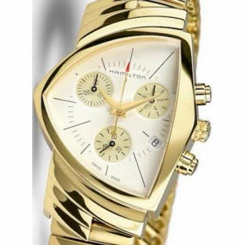 ハミルトン　ベンチュラ　ゴールド　クロノグラフ　クォーツ　H24422151 安心なベンチュラ・クロノ H24422151 イエローゴールド