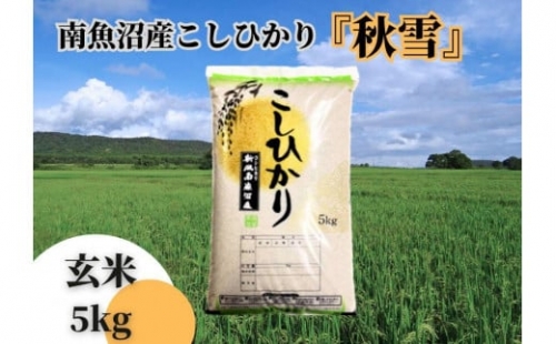 南魚沼産コシヒカリ「秋雪」玄米5kg 新潟県の特A地区南魚沼市の美味しいお米