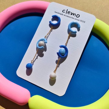 C球 C 天藍色【耳環】