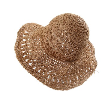 草帽遮陽帽-箭子花鏤空大帽簷可摺疊女帽子2色73vq19【獨家進口】【米蘭精品】