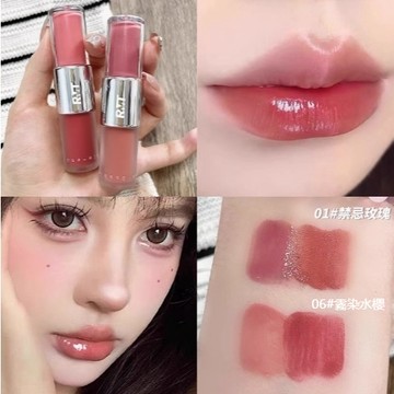 活動特價✨現貨 羅小曼 迷霧派對 雙頭唇釉 霧面啞光+鏡面水光 雙重唇釉 持久顯色 裸色唇彩 學生必備 平價開架
