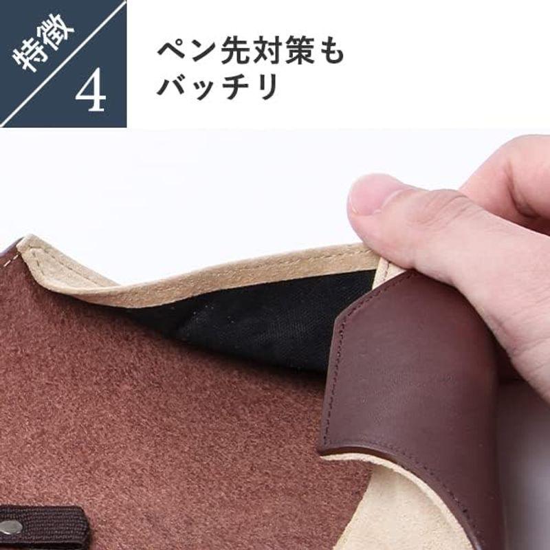 m ペンケース 筆箱 学生 社会人 本革 人気 メンズ レディース rotolo SUEDE ロトロ スエード ロールペンケース スウェード