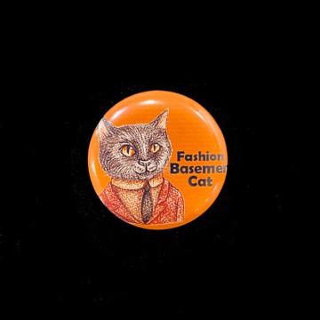 手繪插畫小胸章小徽章別針 | 時尚貓狗~黑貓