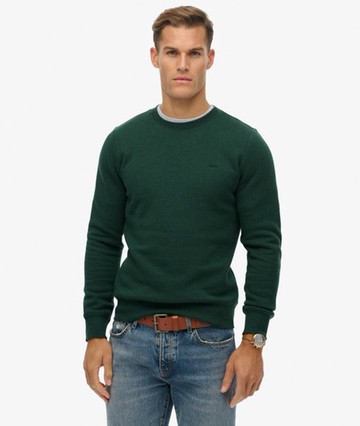 Superdry Men's Vintage Logo Embroidered Crew Sweatshirt Green Size: XL