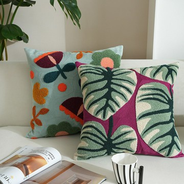 『百貨屋二號』一眼心動！【春暖花開】春夏抱枕套繡花客廳沙發靠墊床頭腰靠墊