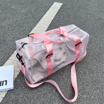 透明旅行包女防水pvc男輕便大容量手提單肩包沙灘游泳運動健身包