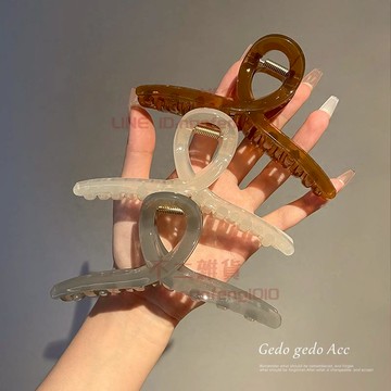 頭飾發夾 亞克力盤發抓夾 女夏季氣質鯊魚夾 后腦勺發卡夾子【不二雜貨】