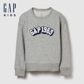 【GAP】兒童VintageSoft 1969 Logo大學T-麻灰色(828805)