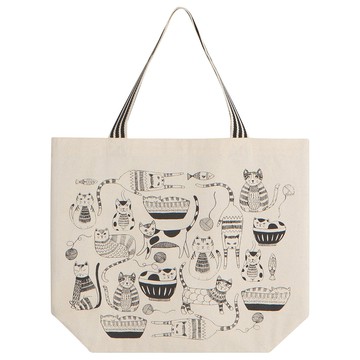 NOW 純棉托特包(貓派對)