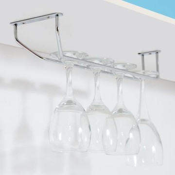 TKY 304不鏽鋼單排高腳杯架-長37cm/寬口12cm/紅酒杯架/收納/廚房(台灣製造)