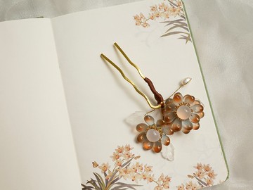 多肉琉璃 漸變色 纏花旗袍配飾發飾發釵古風新中式漢服 可客製改