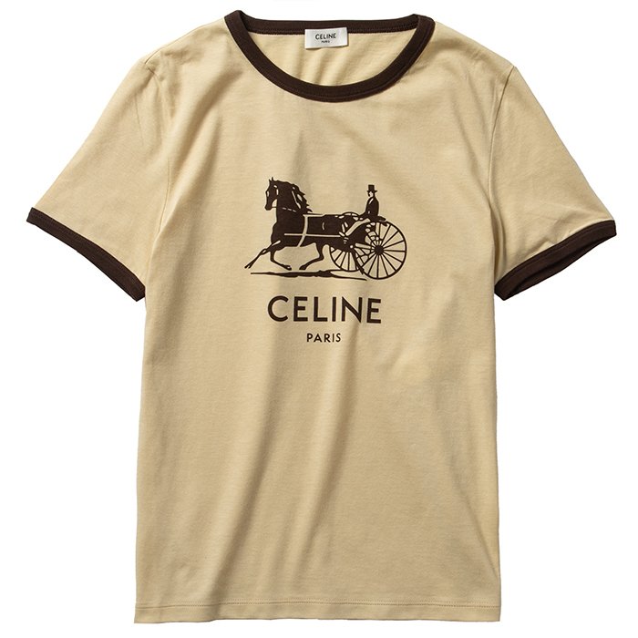 CELINE セリーヌ トップス サルキー馬車柄 長袖Tシャツ-