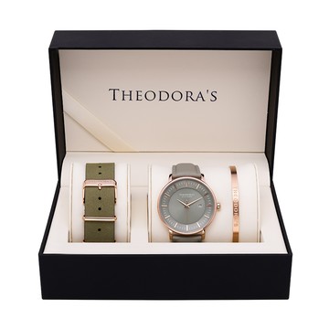 [情侶禮物/生日禮物][送女生]【Theodora's】情人節禮盒｜女款 Aurora 太陽能腕錶 簡約款
